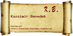 Kazsimir Benedek névjegykártya